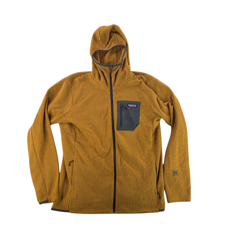 Patagonia R1 Air Full Zip Hoody Mens Large Pufferfish Gold Fleece Jacket 40255 L